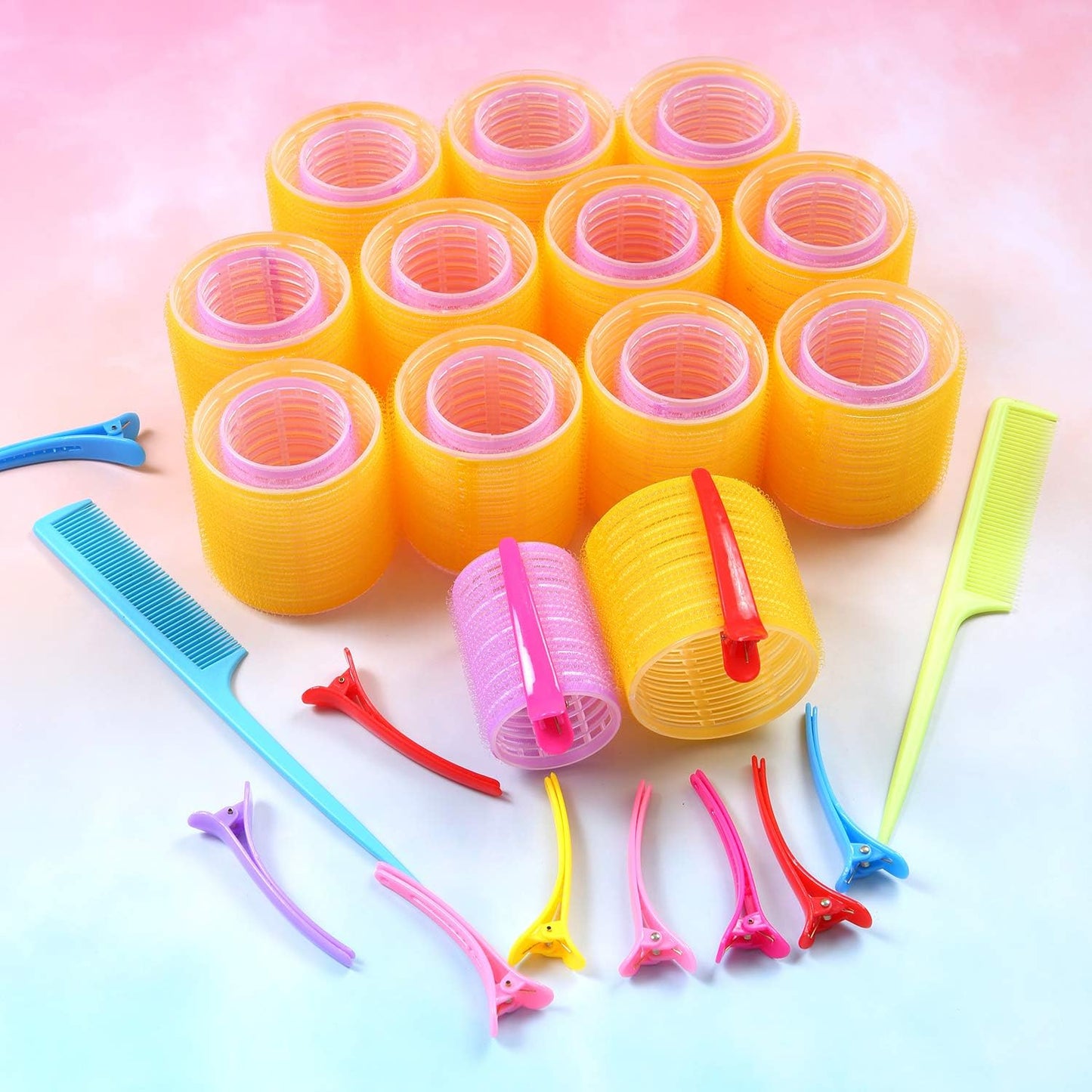 Jumbo Size Self Grip Hair Rollers Set