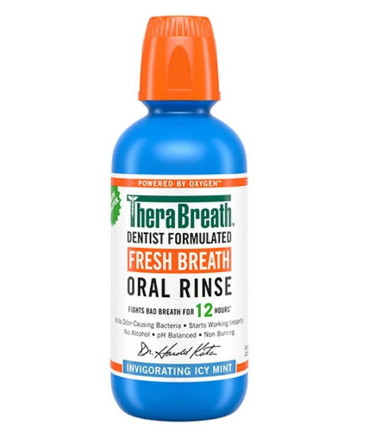 Therabreath Mouthwash Fresh Breath Oral Rinse - Invigorating Icy Mint