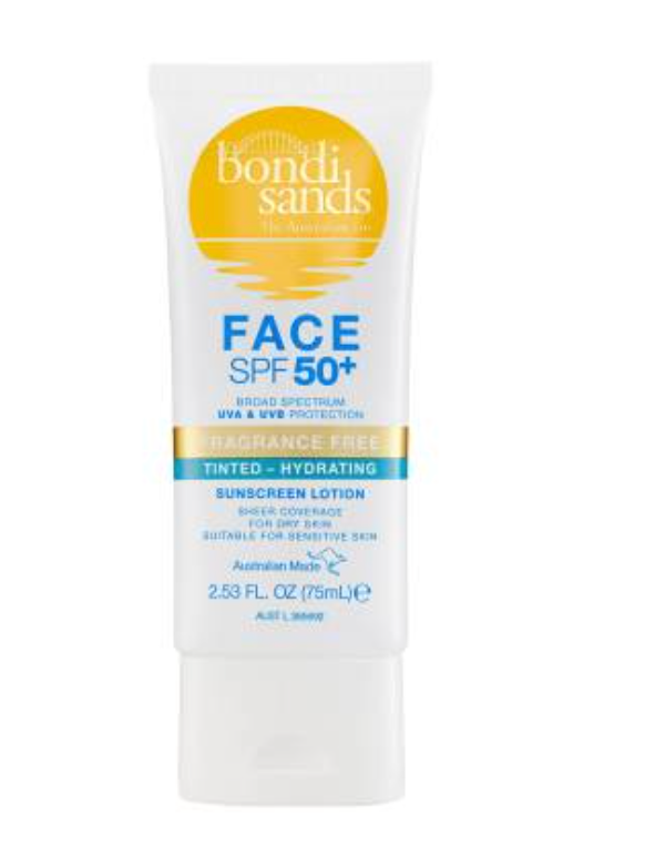 BONDI SANDS Spf 50+ Fragrance Free Hydrating Tinted Face Lotion 75ml