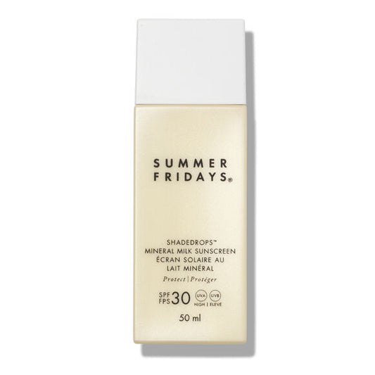 SUMMER FRIDAYS SHADEDROPS BROAD SPECTRUM SPF 30 MINERAL MILK SUNSCREEN