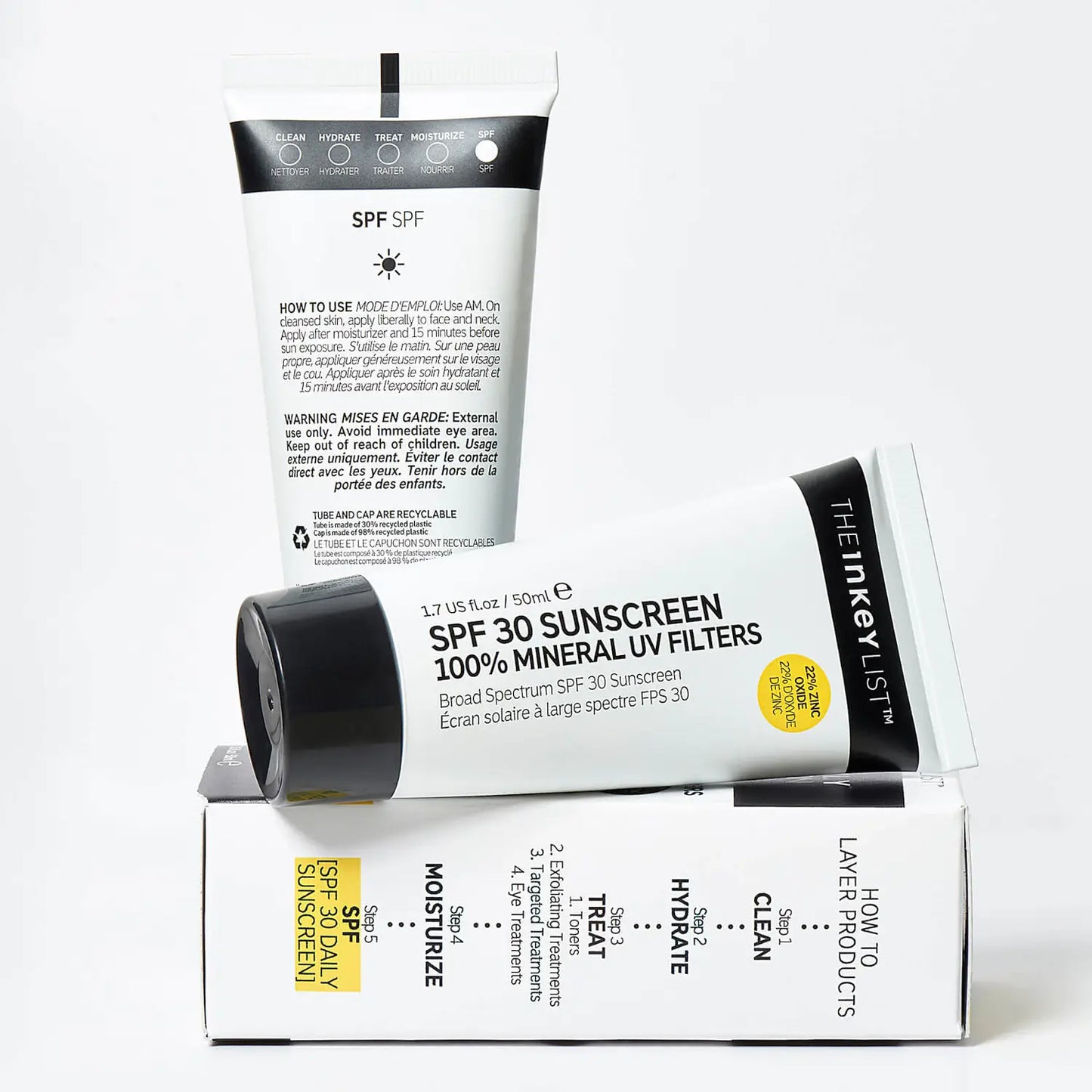 THE INKEY LIST SPF30 SUNSCREEN 100% MINERAL UV FILTERS 50ML