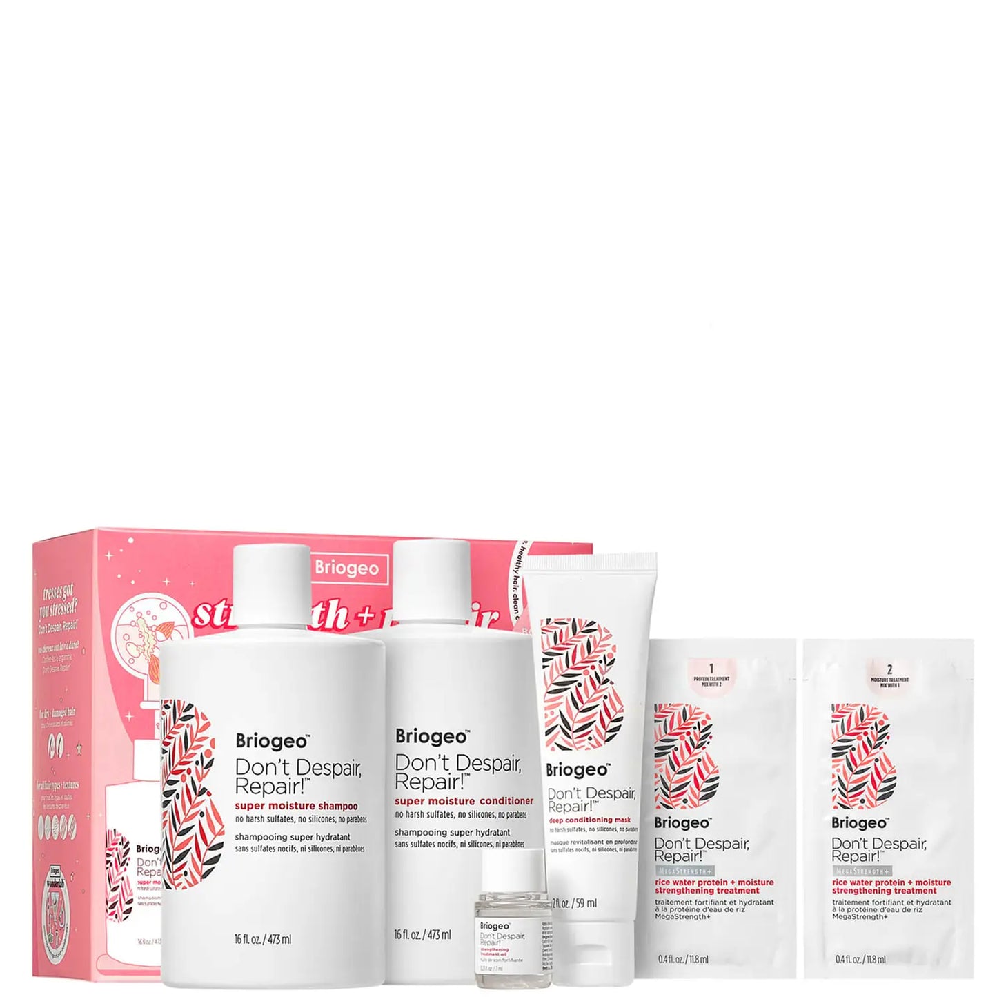 BRIOGEO DON'T DESPAIR, REPAIR! STRENGTH AND REPAIR SOLUTIONS VALUE SET FOR DRY AND DAMAGED HAIR