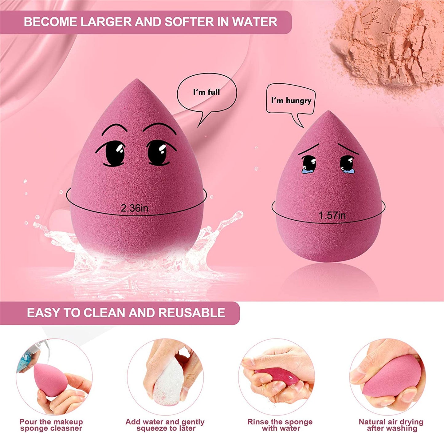 Makeup Sponge Blender DUAIU 4 Pack