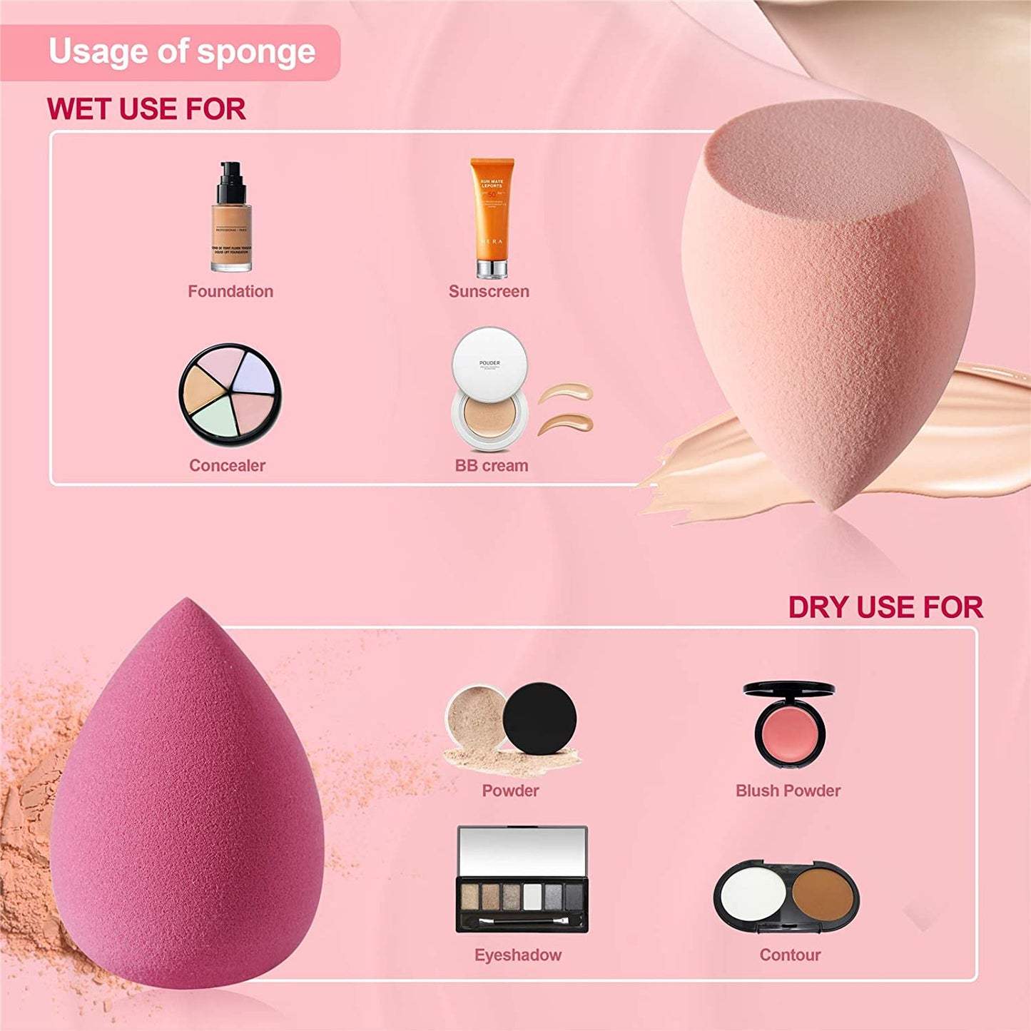 Makeup Sponge Blender DUAIU 4 Pack