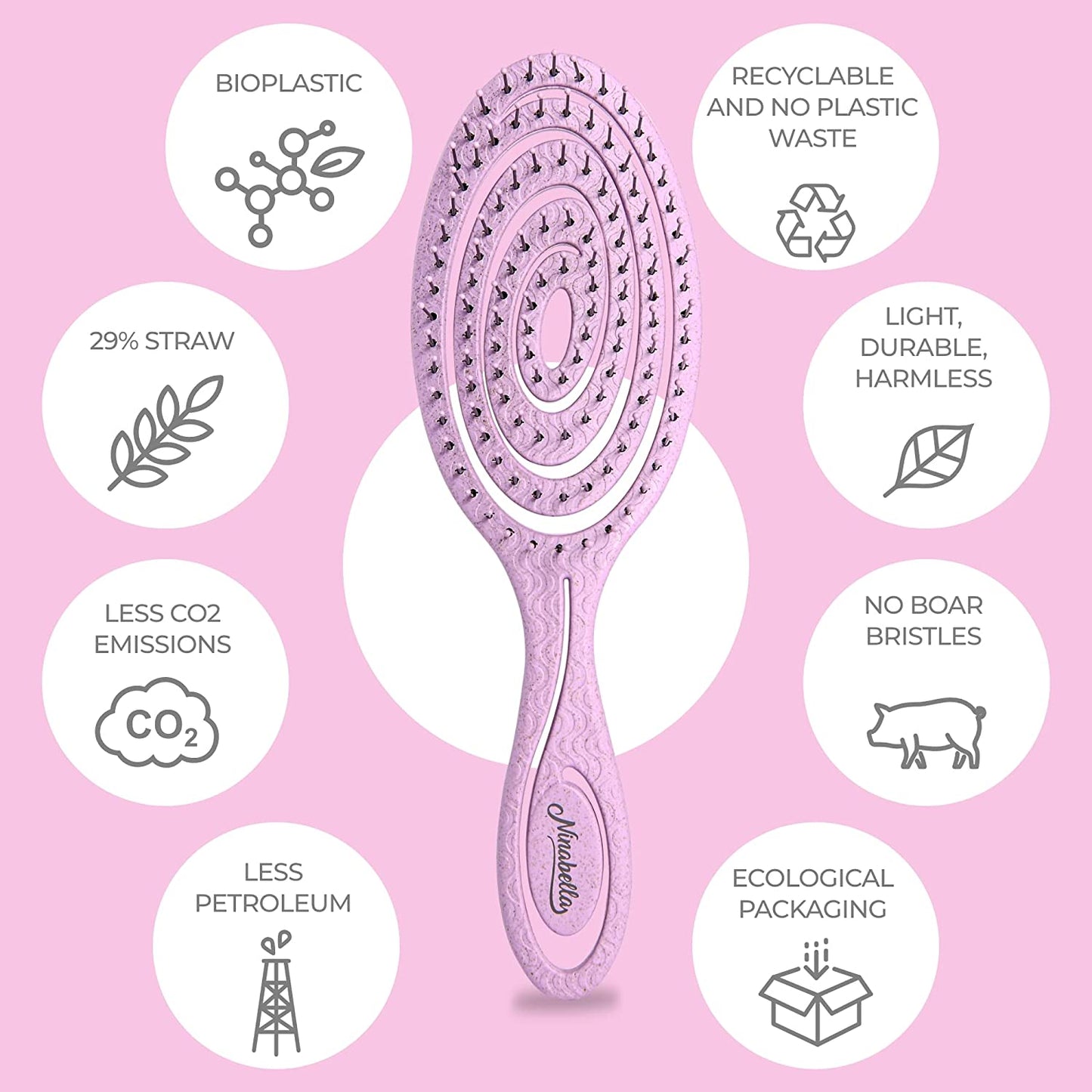 Ninabella Organic Detangle Hair Brush