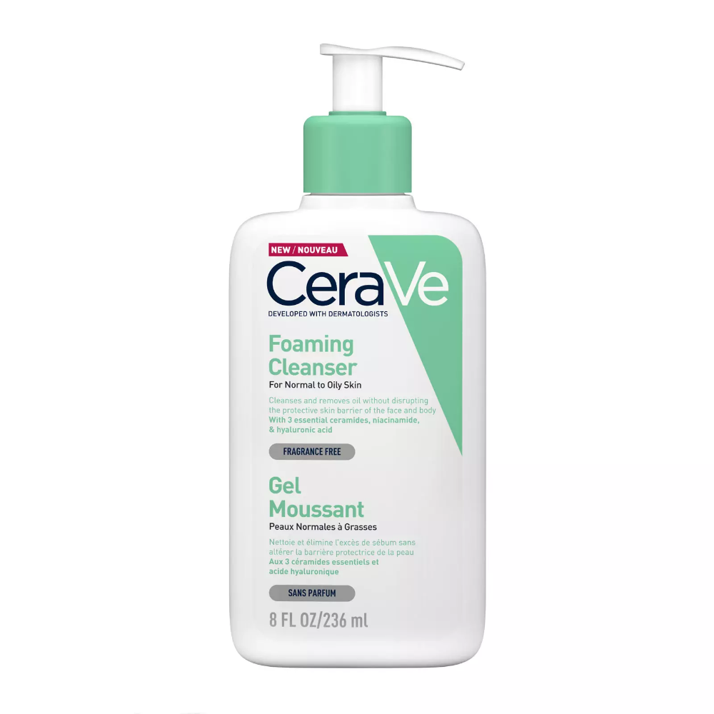 CeraVe Foaming Cleanser me niacinamide për lëkurë normale në të yndyrshme.