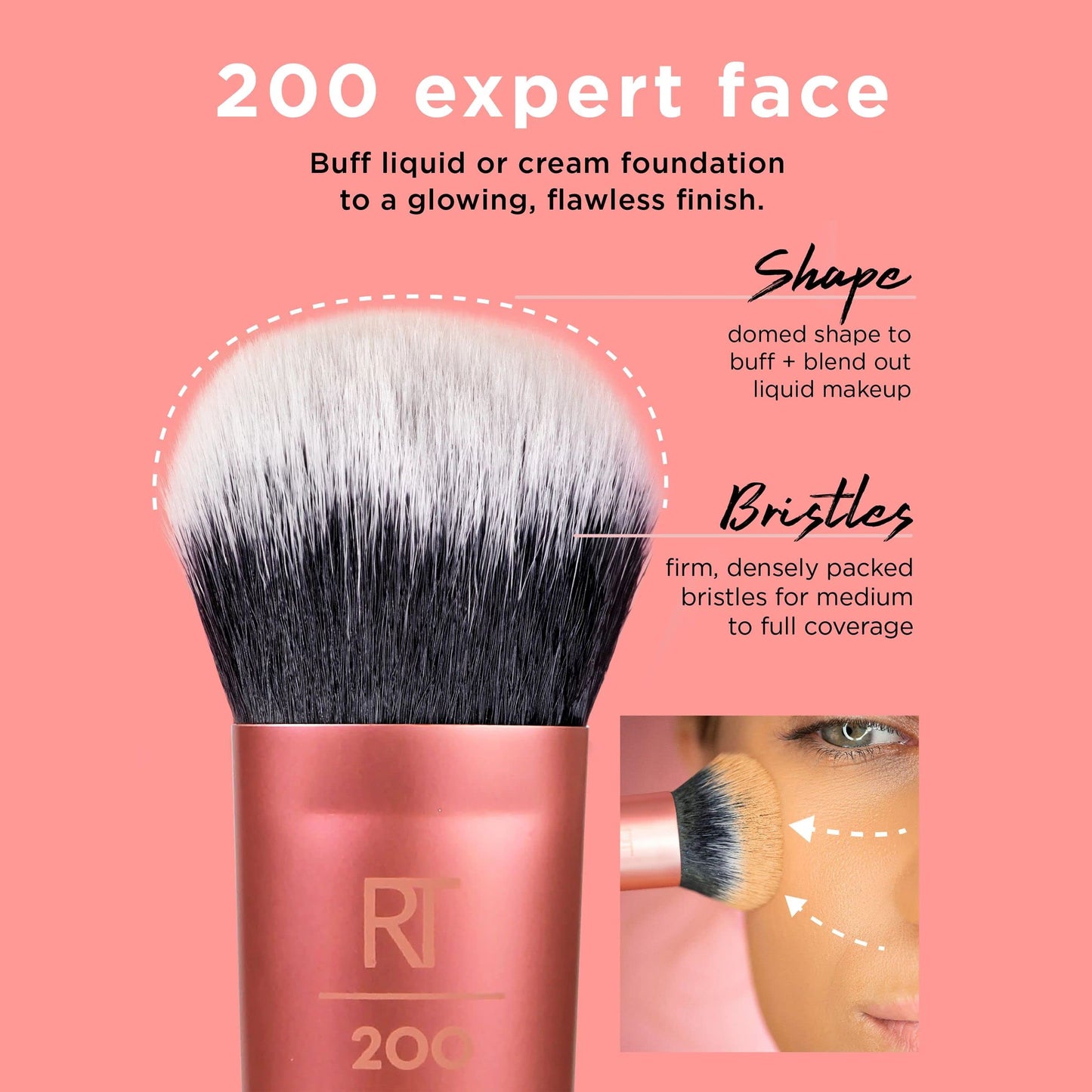 Real Techniques Everyday Essentials Makeup Brush Set with 2 sponges.