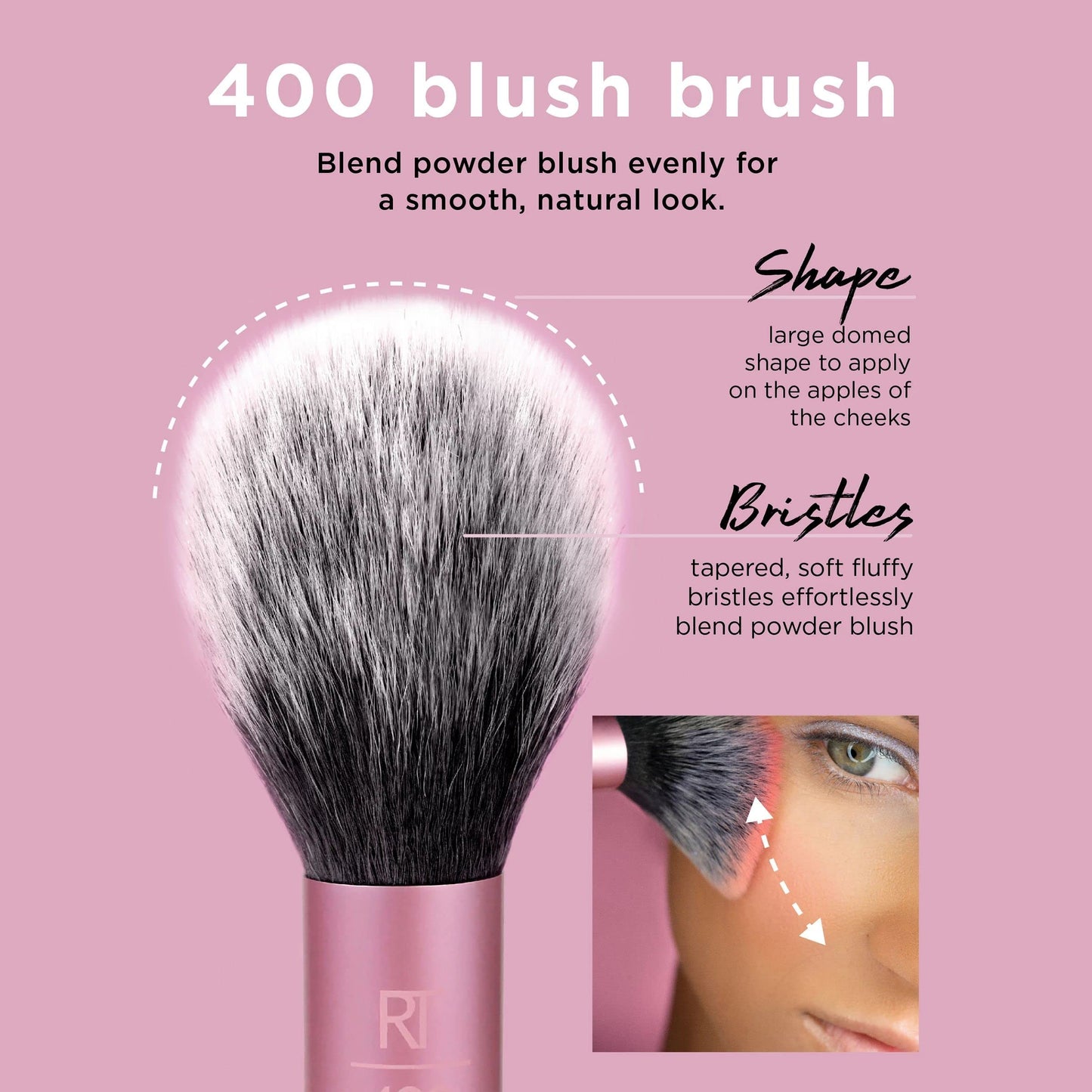 Real Techniques Everyday Essentials Makeup Brush Set with 2 sponges.