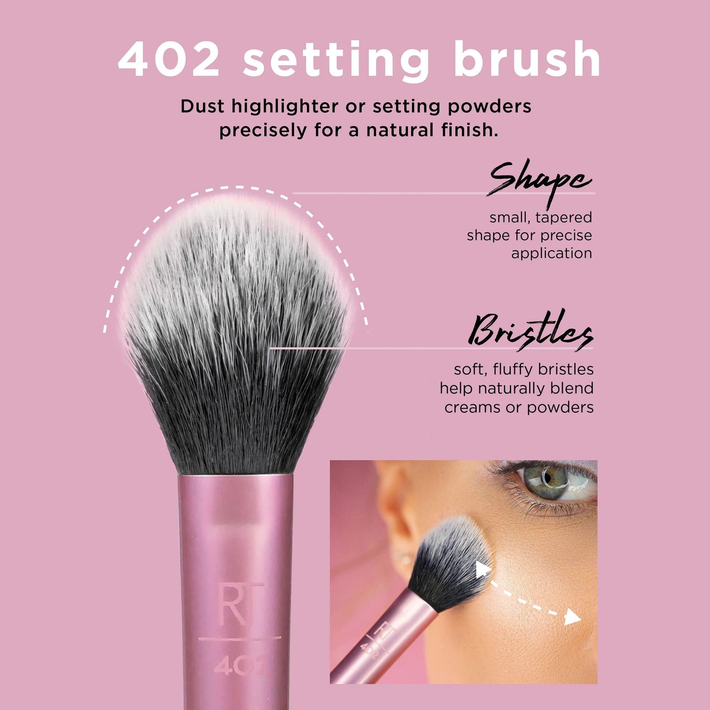 Real Techniques Everyday Essentials Makeup Brush Set with 2 sponges.